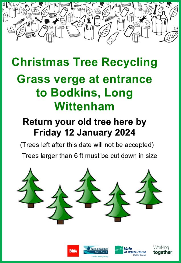 Christmas Tree Recycling Long Wittenham, Oxfordshire